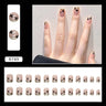 24pcs Gradient False Nails Cute Star Printed Design Fake Nail Short Square Faux Ongles Manicure Nail Stickers Press On Nail Tips