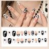 24pcs/box Fake French y2k Nails Press On Long Stiletto Almond Shape Wearable False Nails With Stars Designs Full Cover Nail Tips