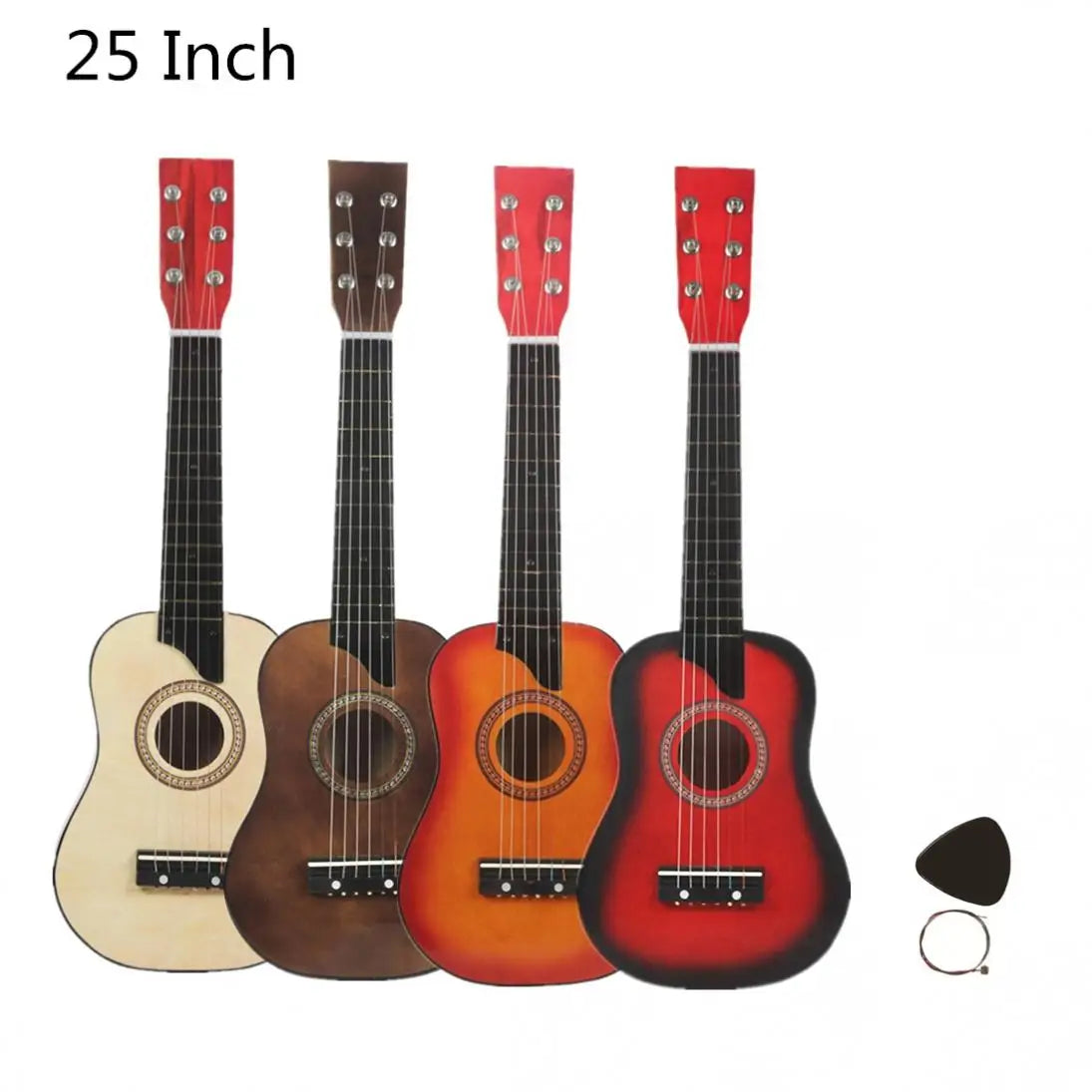 25 Inch Basswood Acoustic Guitar 6 Strings Guitarra with Pick Strings Mini Ukulele Accessories Musical Instrument Gifts