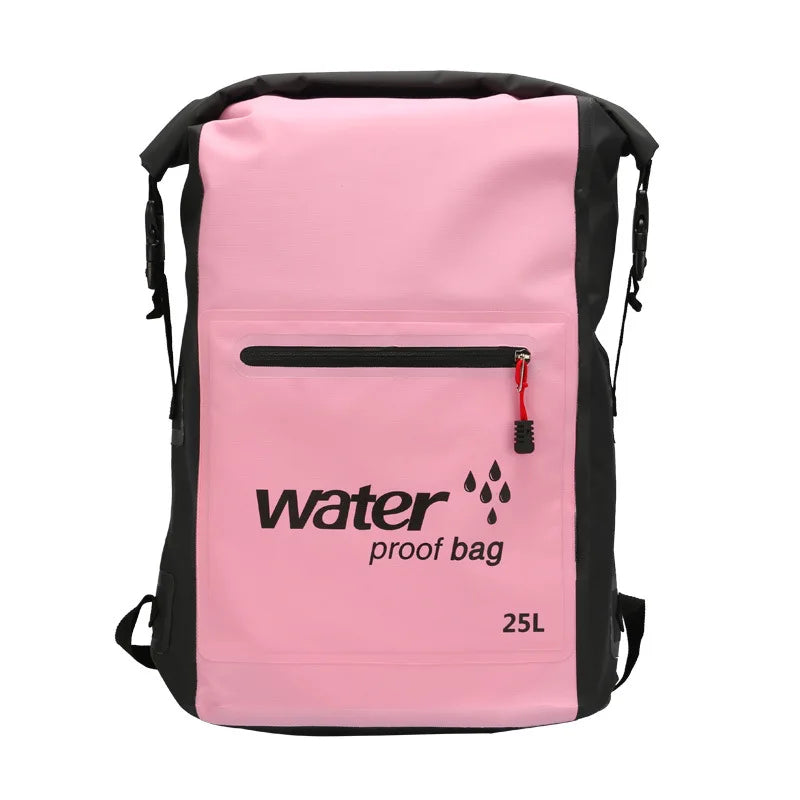 25L PVC Swimming Waterproof Dry Bag Double Straps Rafting Sports Kayaking Canoeing Swimming Bag Travel Kit Backpack Storage Bag