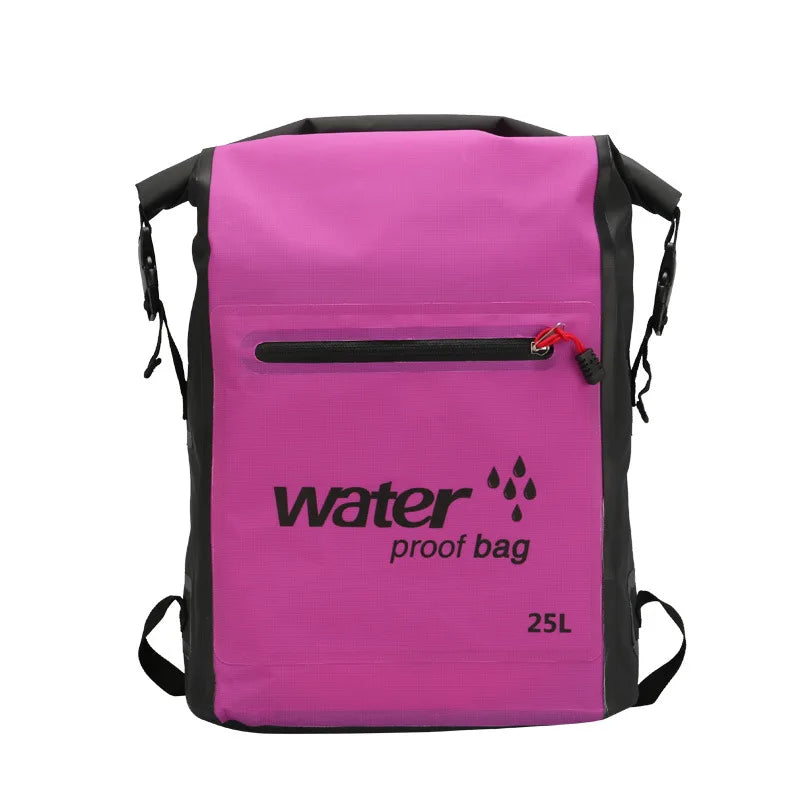 25L PVC Swimming Waterproof Dry Bag Double Straps Rafting Sports Kayaking Canoeing Swimming Bag Travel Kit Backpack Storage Bag