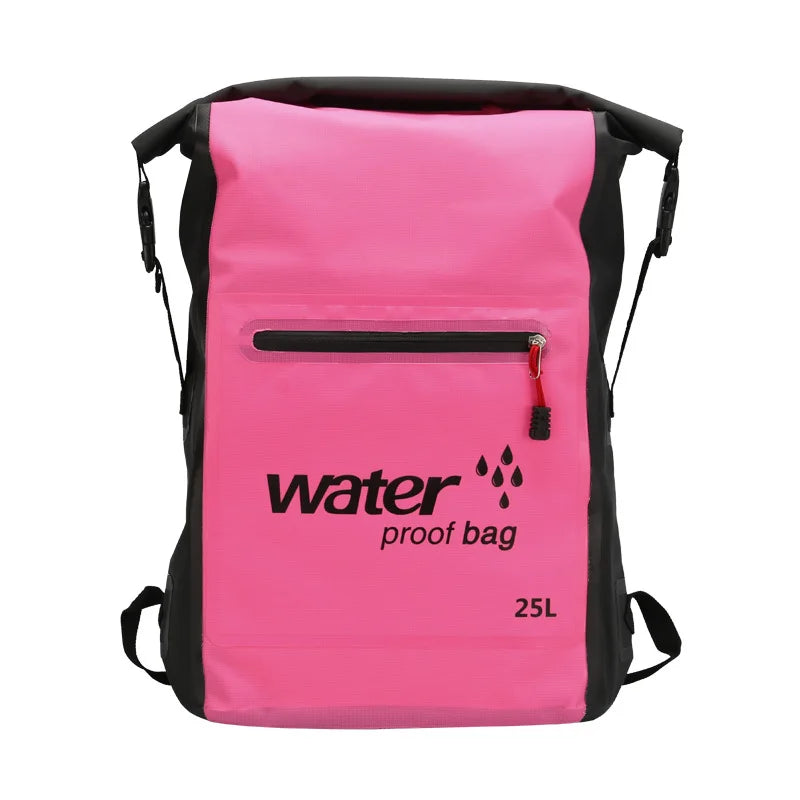 25L PVC Swimming Waterproof Dry Bag Double Straps Rafting Sports Kayaking Canoeing Swimming Bag Travel Kit Backpack Storage Bag