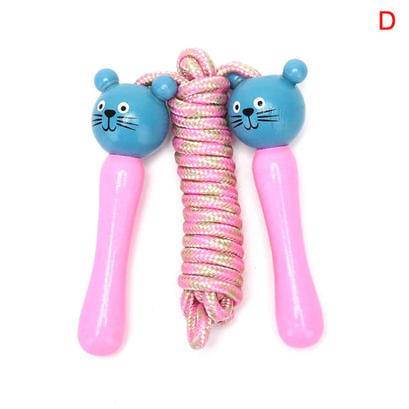 2M Lovely Cartoon Wood Handle Kids Children Skipping Jump Rope Sport Exercise Tool