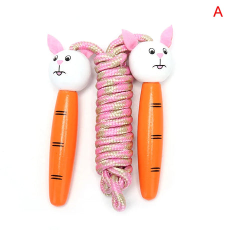 2M Lovely Cartoon Wood Handle Kids Children Skipping Jump Rope Sport Exercise Tool