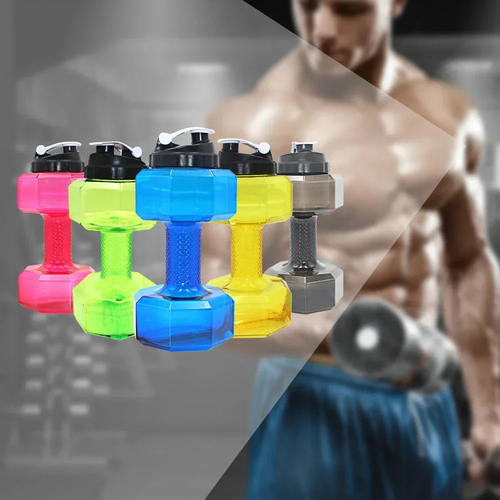 2PC Water Dumbbell Sport Bottle Large Capacity Gym Running Fitness Bodybuilding Exercise Outdoor Bicycle Camping Cycling Bottle