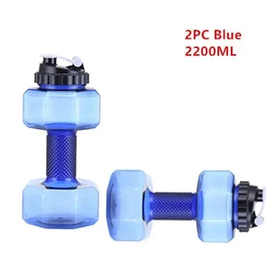 2PC Water Dumbbell Sport Bottle Large Capacity Gym Running Fitness Bodybuilding Exercise Outdoor Bicycle Camping Cycling Bottle