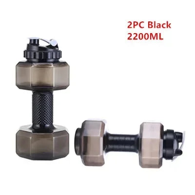 2PC Water Dumbbell Sport Bottle Large Capacity Gym Running Fitness Bodybuilding Exercise Outdoor Bicycle Camping Cycling Bottle