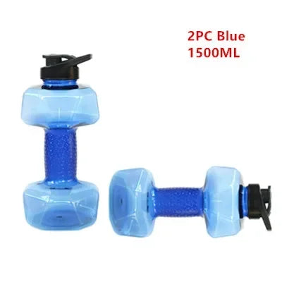 2PC Water Dumbbell Sport Bottle Large Capacity Gym Running Fitness Bodybuilding Exercise Outdoor Bicycle Camping Cycling Bottle