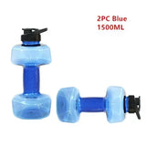 2PC Water Dumbbell Sport Bottle Large Capacity Gym Running Fitness Bodybuilding Exercise Outdoor Bicycle Camping Cycling Bottle