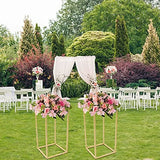 2Pcs Flower Floor Stand Metal Column Flower Stand Set Wedding Party Flower Stand Display Stand Decor Column Racks