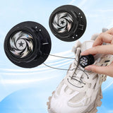 2Sets Metal Wire Swivel Automatic Buckle Rope Sneaker ShoeLaces for Kids/Adult No Tie Shoe Laces Quick Lock Shoestrings Sneakers