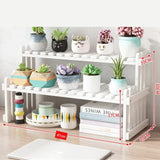 2Tier Simple Modern Decorative Natural Bamboo Flower Pot Plant Display Stand Shelf,Books Kitchen Household Supplies Storage Rack