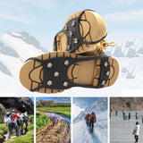 2pcs 8-Stud Anti-Slip Ice Claws Snow Climbing Spike Grips Crampon Cleats Boots Cover Winter Sport Shoe Cover for Women Men 35-43