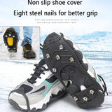 2pcs 8-Stud Anti-Slip Ice Claws Snow Climbing Spike Grips Crampon Cleats Boots Cover Winter Sport Shoe Cover for Women Men 35-43