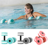 2pcs EVA Foam Aqua Dumbbells Water Aerobics Swim Pool Float Aquatic Barbell