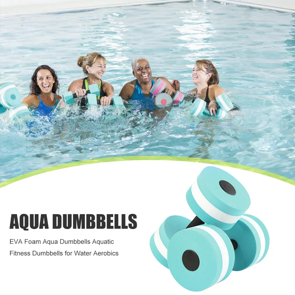 2pcs EVA Foam Aqua Dumbbells Water Aerobics Swim Pool Float Aquatic Barbell