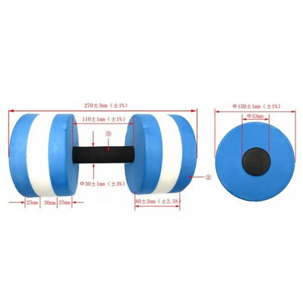 2pcs EVA Water Foam Floating Dumbbell Swimming Pool Water Weight Aerobics Automatic Float Aquatic Barbell Swim Fitness Dumbbell