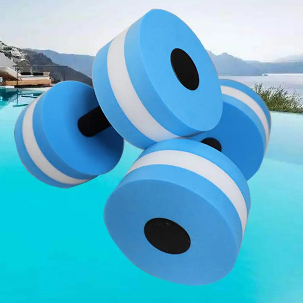 2pcs EVA Water Foam Floating Dumbbell Swimming Pool Water Weight Aerobics Automatic Float Aquatic Barbell Swim Fitness Dumbbell