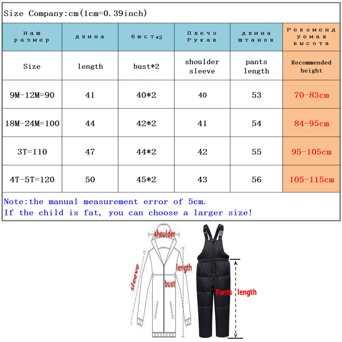 2pcs Set Baby Girl winter down jacket and jumpsuit for children Thicken Warm fur collar jacket for girls Infant snowsuit 0-6Year