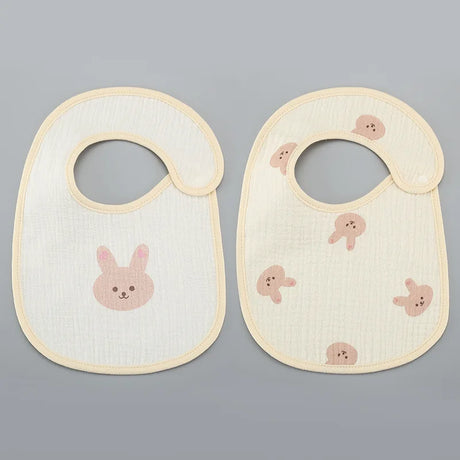 2pcs/set Cotton Waterproof Baby Bibs Summer Infant Bib Newborn Burp Cloths Bandana for Kids Boys Girls Soft Feeding Saliva Towel