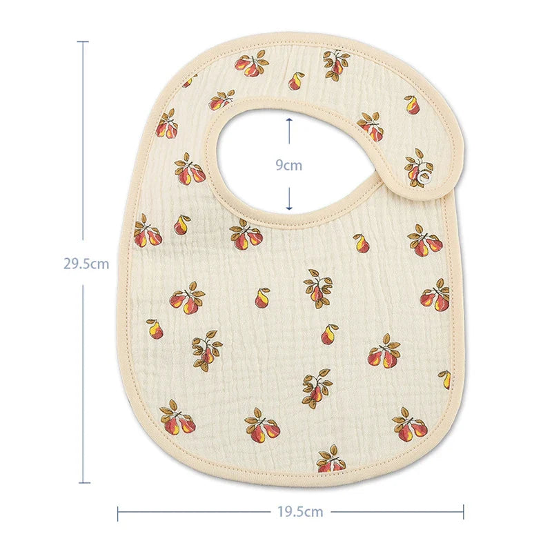 2pcs/set Cotton Waterproof Baby Bibs Summer Infant Bib Newborn Burp Cloths Bandana for Kids Boys Girls Soft Feeding Saliva Towel