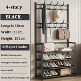 3/4/5 Layer Integrated Simple Entryway Shoe Rack Coat Hat Racks Home Bedroom Strong Load-bearing Shoe Cabinet Bag Storage Hanger