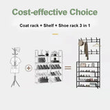 3/4/5 Layer Integrated Simple Entryway Shoe Rack Coat Hat Racks Home Bedroom Strong Load-bearing Shoe Cabinet Bag Storage Hanger