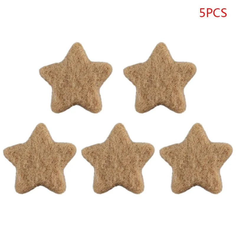 3/5 Pcs DIY Handmade Baby Wool Felt Clouds Stars Love Ornaments Home Party Decorations Newborn Photography Props