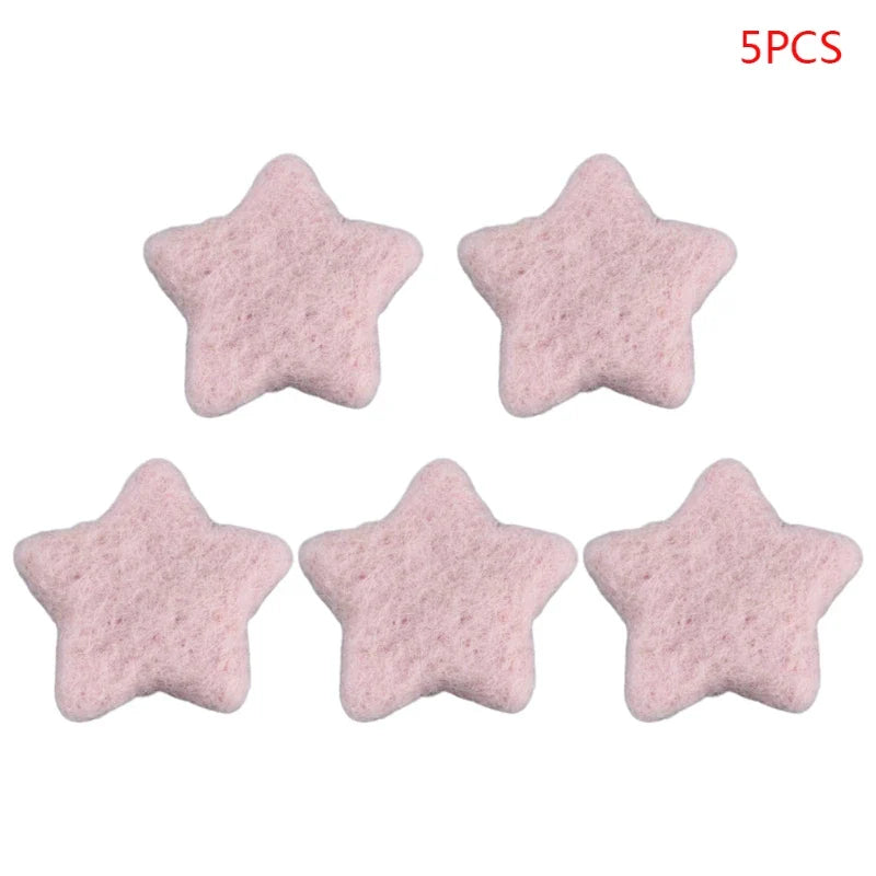 3/5 Pcs DIY Handmade Baby Wool Felt Clouds Stars Love Ornaments Home Party Decorations Newborn Photography Props