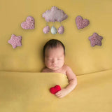 3/5 Pcs DIY Handmade Baby Wool Felt Clouds Stars Love Ornaments Home Party Decorations Newborn Photography Props