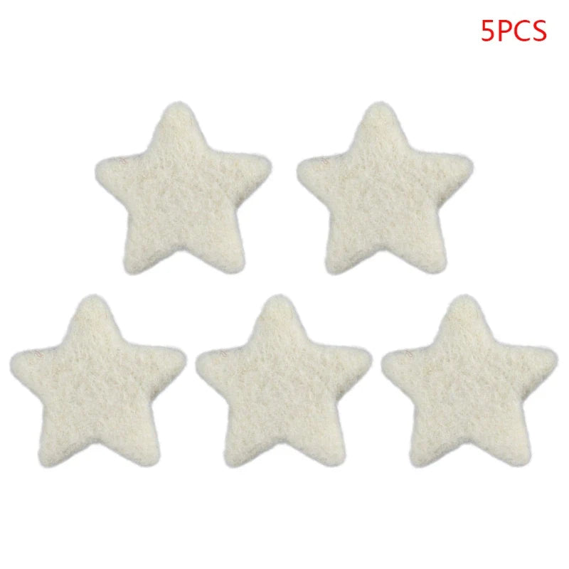 3/5 Pcs DIY Handmade Baby Wool Felt Clouds Stars Love Ornaments Home Party Decorations Newborn Photography Props