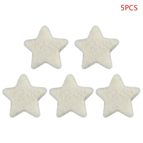 3/5 Pcs DIY Handmade Baby Wool Felt Clouds Stars Love Ornaments Home Party Decorations Newborn Photography Props