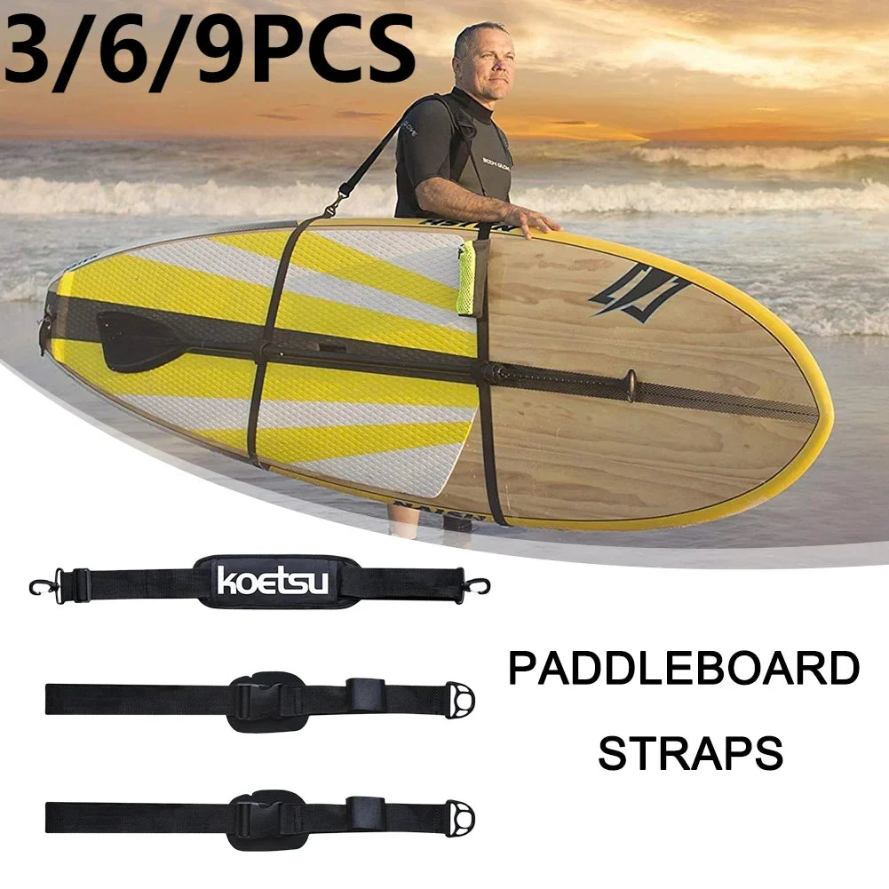 3/9PC Portable Surfboard Shoulder Carry Sling Stand Up Surf Paddle Board Carrier Accessories Adjustable Surfboard Shoulder Strap