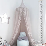 3 Colors Hanging Kids Baby Bedding Dome Bed Canopy Cotton Mosquito Net Bedcover Curtain For Baby Kids Reading Playing Home Decor