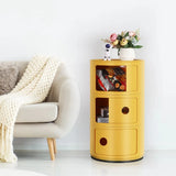 3 Drawer Sliding Barrel Modern Bedroom Nightstand, Yellow  Bedside Table Nightstand End Side Organizer Storage