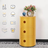 3 Drawer Sliding Barrel Modern Bedroom Nightstand, Yellow  Bedside Table Nightstand End Side Organizer Storage