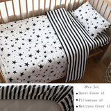 3 Pcs Baby Crib Bedding Set Cotton Bed Linens Boy Girl Cot kit Include Pillowcase Sheet Duvet Cover Children Room Decoration