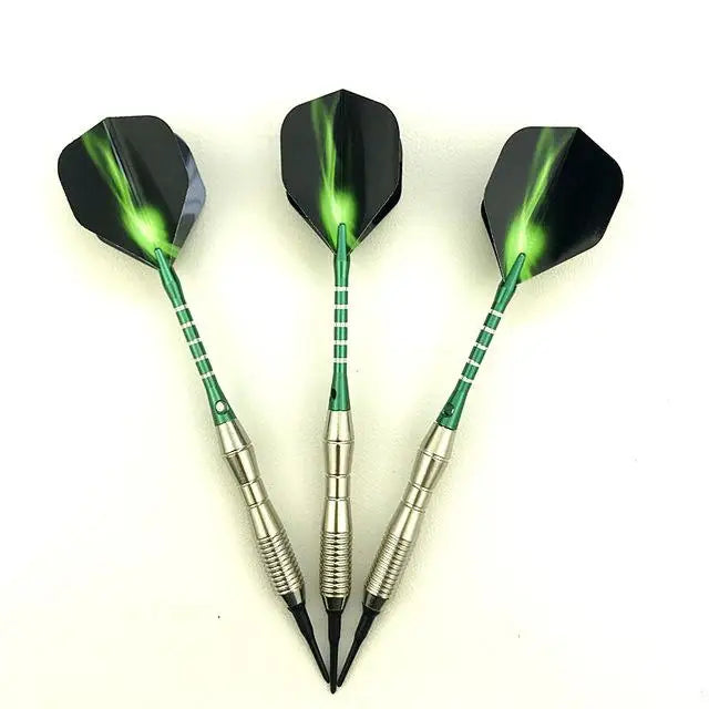 3 pieces / set of professional darts 18g green soft tip darts aluminum alloy darts throwing game