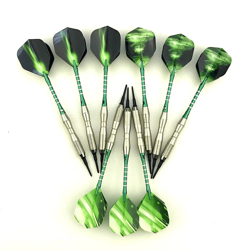 3 pieces / set of professional darts 18g green soft tip darts aluminum alloy darts throwing game