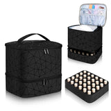 30 Grids Nail Organizer Makeup Bag Cosmetic Manicure Case Professional Double Layer Design Nail Polish Gel Handbag with Handle