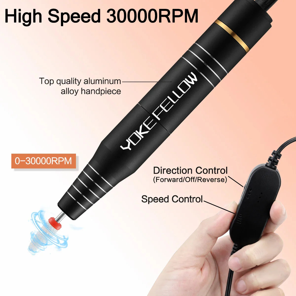 30000RPM Electric Nail Drill Machine USB Nail Polish Pen Manicure Tool Portable Nail File Milling Cutter Equipment For Salon