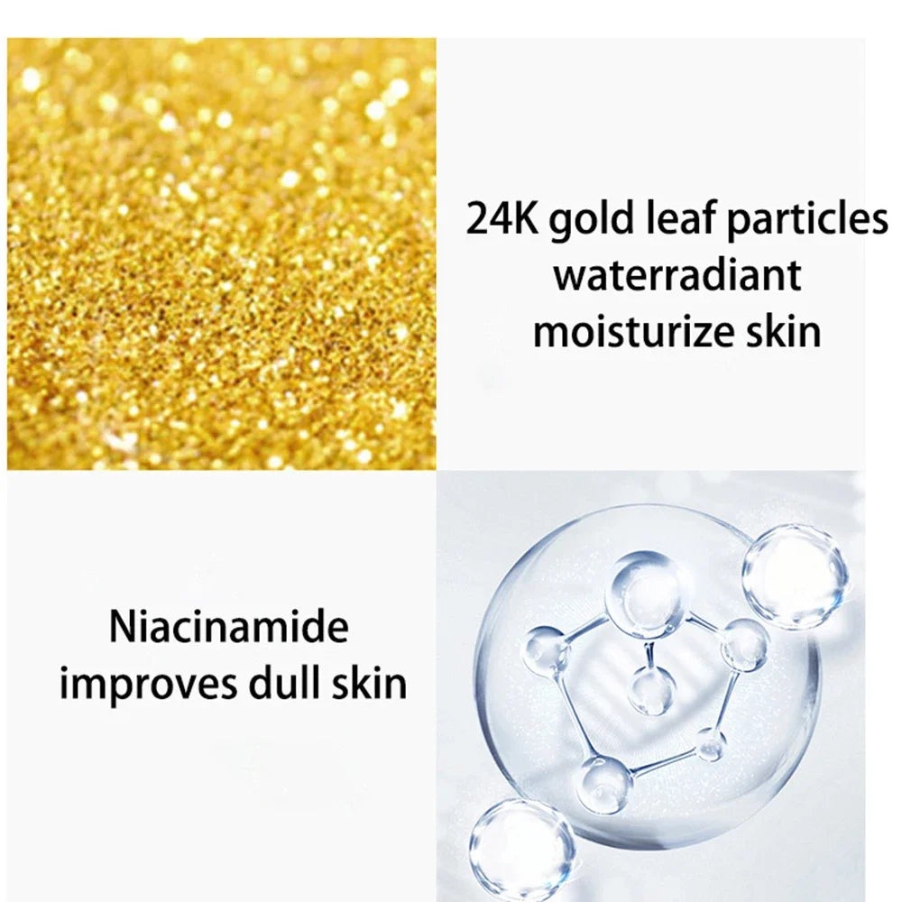 300ml Face 24K Gold Nicotinamide Toner Moisturize Oil Control Shrink Pores Anti Aging Whiten Brighten Tone Skin Care Water