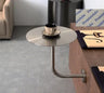 304 Stainless Steel Wall Mounted L Shaped Round Coffee Pub Table Salon Serving Worktop Rose Gold Bronze