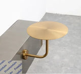 304 Stainless Steel Wall Mounted L Shaped Round Coffee Pub Table Salon Serving Worktop Rose Gold Bronze