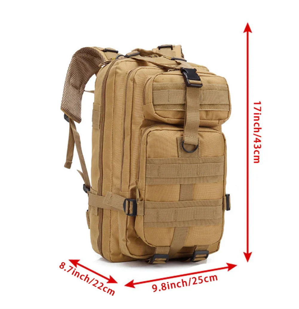 30L Outdoor Military Backpack 600D Nylon Waterproof Tactical Rucksack Sport Travel Camping Hiking Trekking Fishing Hunting Bags