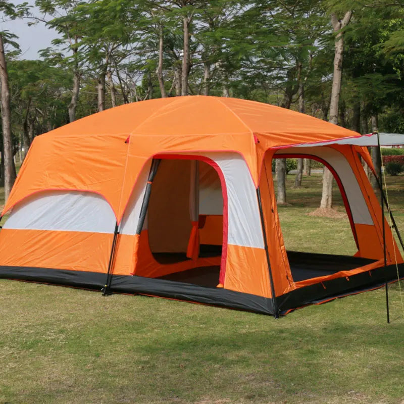 320X220X195cm Two-bedroom Tent Oversize for 5-8 Person Leisure Camping Tents Double-plies Thick Rainproof Outdoor Family Tour