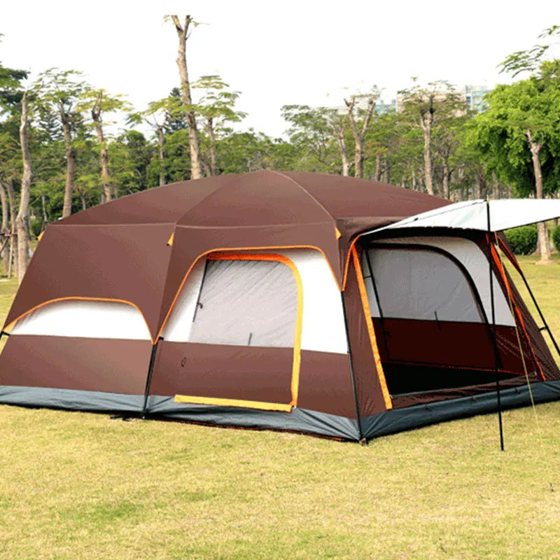 320X220X195cm Two-bedroom Tent Oversize for 5-8 Person Leisure Camping Tents Double-plies Thick Rainproof Outdoor Family Tour