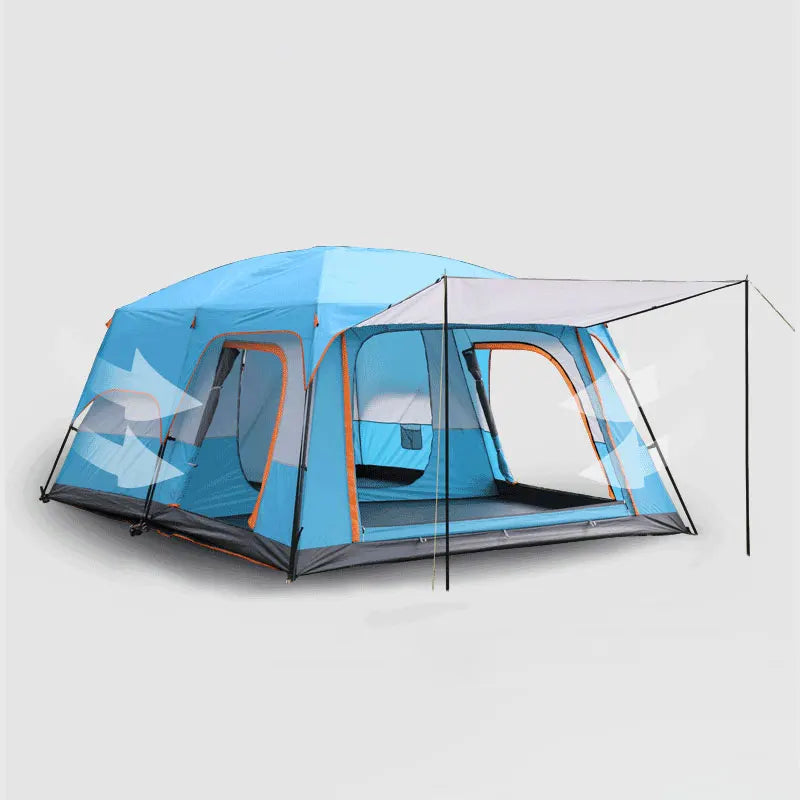 320X220X195cm Two-bedroom Tent Oversize for 5-8 Person Leisure Camping Tents Double-plies Thick Rainproof Outdoor Family Tour