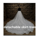 350 cm long in back  bridal detachable skirt-train, wedding skirt, brilliant Tulle skirt Glitter bridal dress detachable train