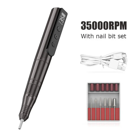 35000RPM Electric Nail Drill Machine Professional Nail Lathe For Gel Polishing Cordless Drill Home Salon Manicure Equipment Tool